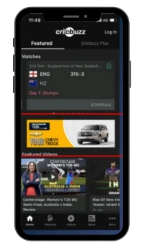 Cricbuzz Mobile Smart Banner