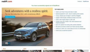 Rediff Logout Banner Ad