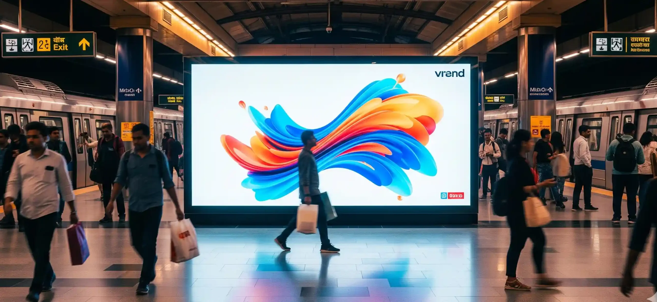 Digital LED panel in Metro